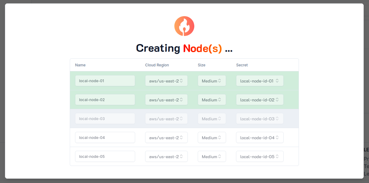 Ash Console nodes creating