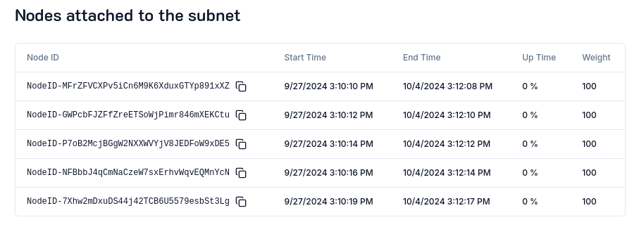 Ash Console subnet attached nodes